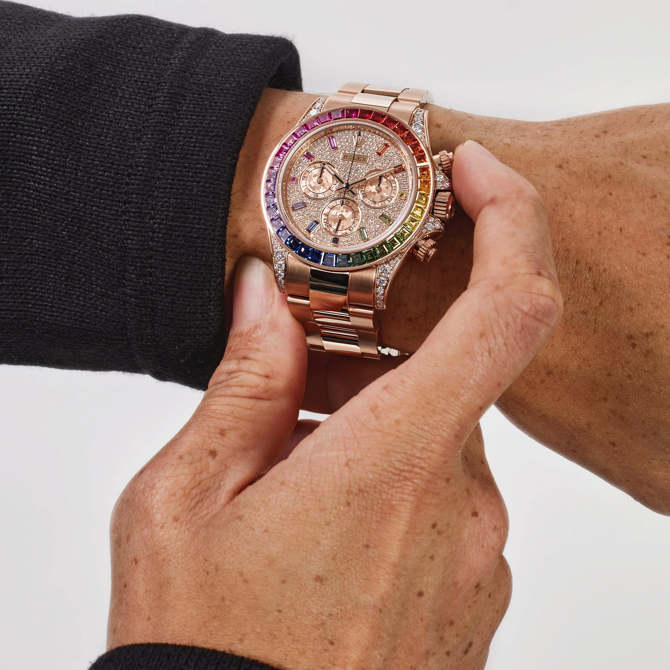 Daytona 'Rainbow' Rose Gold Pave Diamond Dial Sapphire Bezel (2022) 4 Daytona 'Rainbow' Rose Gold Pave Diamond Dial Sapphire Bezel (2022) - Image 4