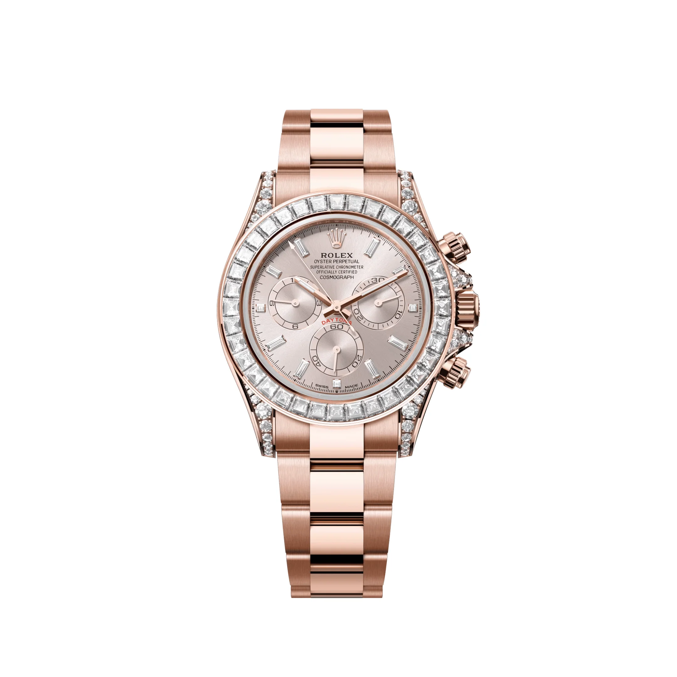 Daytona Rose Gold Sundust Diamond Dial Diamond Bezel