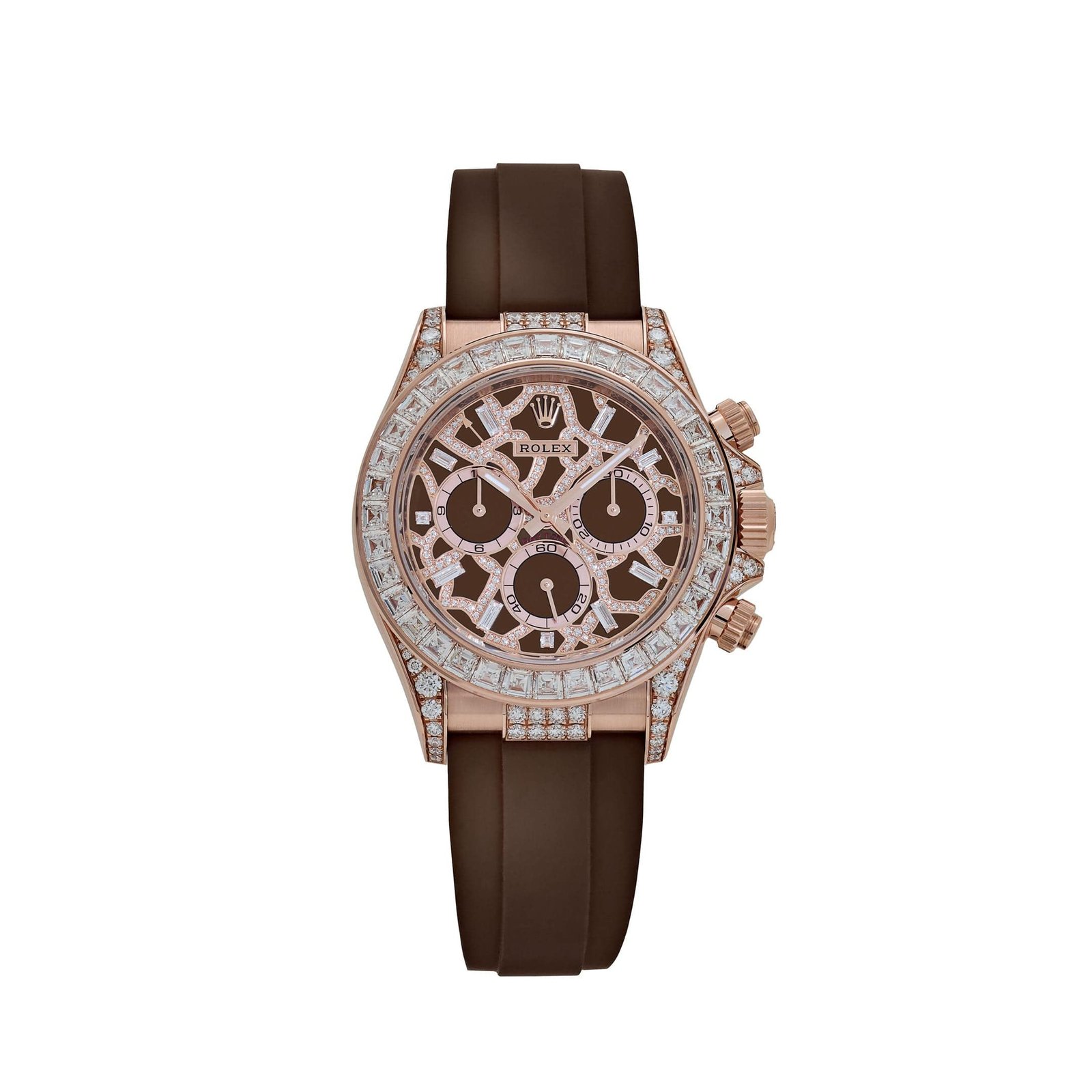 Daytona 'Giraffe' Rose Gold Chestnut Brown Diamond Dial Diamond Bezel