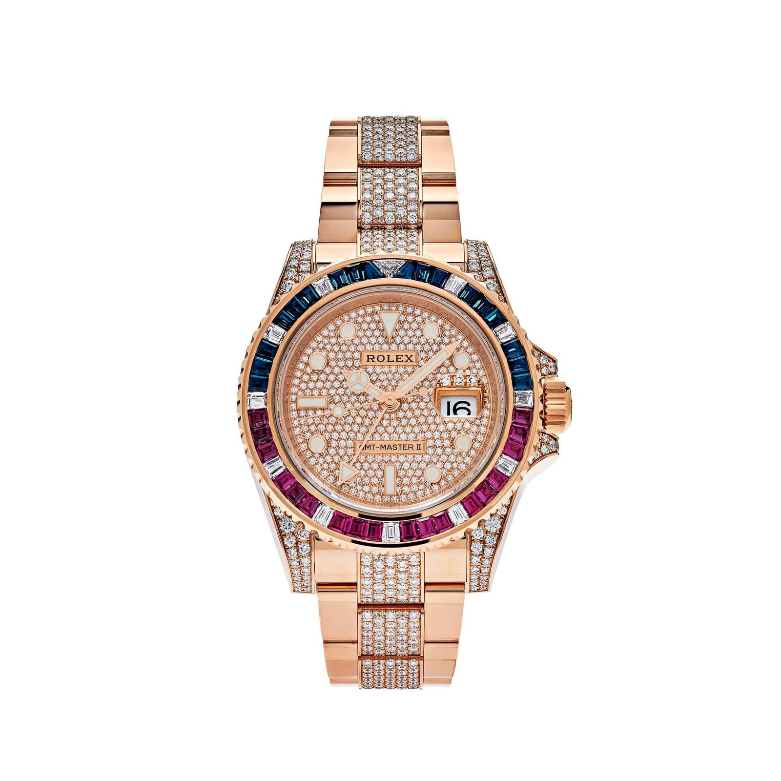 GMT-Master II Rose Gold Sapphire and Ruby Diamond Pave